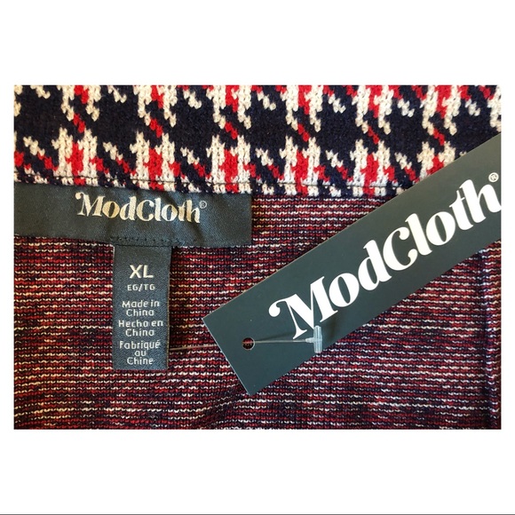 ModCloth Houndstooth A-Line Skirt NWT - Picture 7 of 11